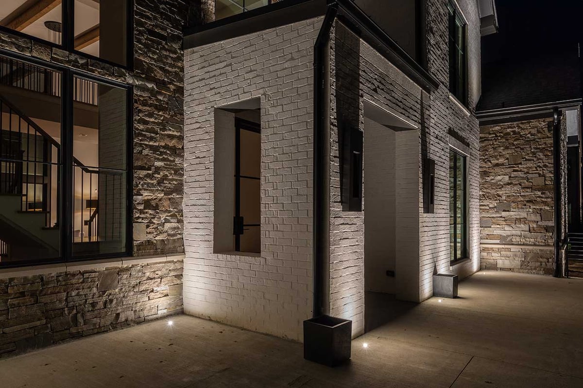 recessed architectural up lights in concrete